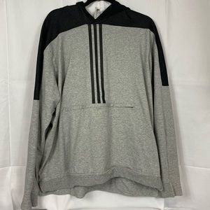 Womens 2XL gray and black Adidas hoodie